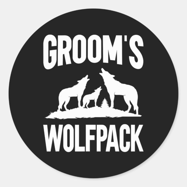 Bräutigam Squad Wolfpack  Runder Aufkleber (Vorderseite)