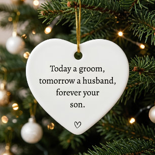 Bräutigam zum Ehemann für immer dein Sohn Hochzeit Keramik Ornament