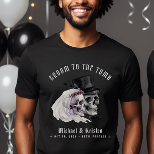 Bräutigam zum Grab Schädel Ehemann Frischvermählte T-Shirt