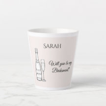 Brautjungfer Antrag Latte Tasse | Champagner