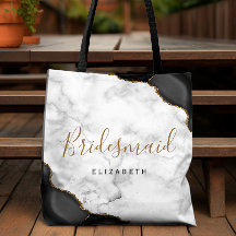 Brautjungfer aus schwarzem Achat-Marmor-Gold