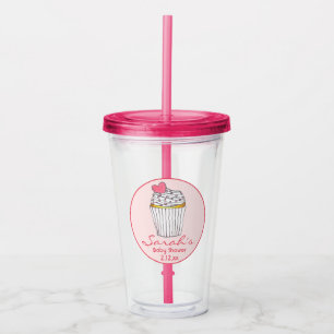 Brautjungfer-Baby-Shower-Geschenk mit rosa Herz-Cu Acryltrinkbecher