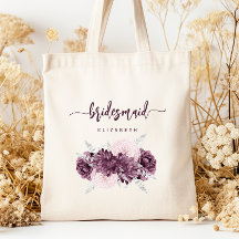 Brautjungfer Blumen Mauve Lila Rosé Schrift