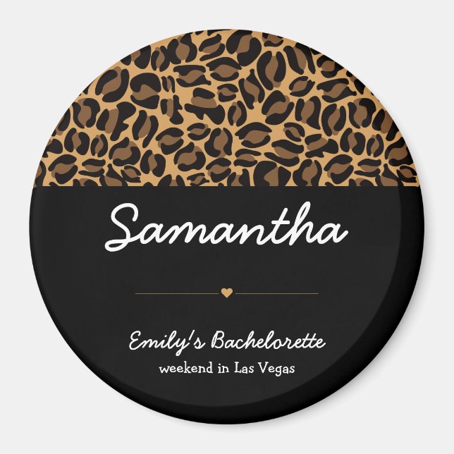 Brautjungfer Braut Boujee Trendiger Leopardenprint Magnet (Vorne)
