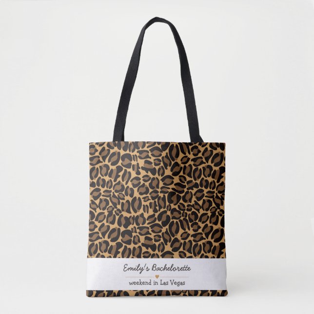 Brautjungfer Braut Boujee Trendiger Leopardenprint Tasche (Vorderseite)