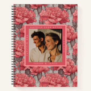 Brautjungfer Braut Hochzeit mit Vintage-Rosa-Nelke Notizbuch