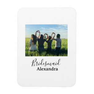 Brautjungfer Braut Squad Name Kalligrafie Foto Ges Magnet