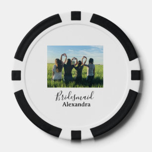 Brautjungfer Braut Squad Name Kalligrafie Foto Ges Pokerchips