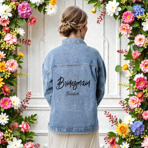 Brautjungfer Brautparty Hochzeit Denim Jacke