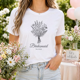 Brautjungfer Brautparty Wildblumen Name Tri-Blend Shirt