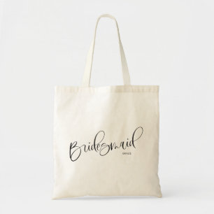 Brautjungfer Chic Schrift personalisierte Tragetas Tragetasche
