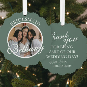 Brautjungfer Danke Andenken Hochzeit Ornament Karte