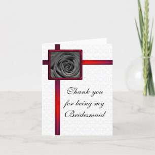 Brautjungfer Dankeskarten Schwarze Rose Dankeskarte