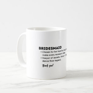 Brautjungfer-Definitions-Karte – Lustig & Herzlich Kaffeetasse