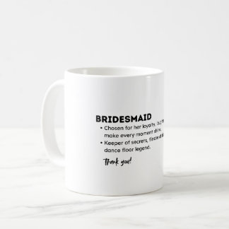 Brautjungfer-Definitions-Karte – Lustig & Herzlich Kaffeetasse