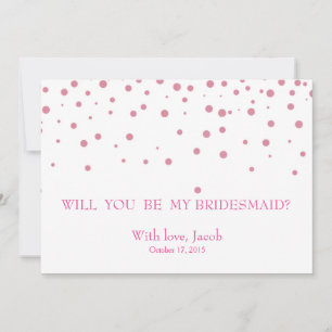 Brautjungfer-Einladung mit rosa Glitter Einladung