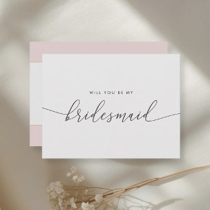 Brautjungfer-Einladung zur Hochzeit mit rosa und g Einladungspostkarte