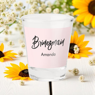 Brautjungfer Erröten Pinke Kalligrafieschrift  Schnapsglas