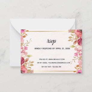 Brautjungfer Florale Online-Hochzeits-RSVP-Karte Mitteilungskarte