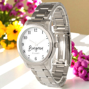 Brautjungfer Geschenk Schwarz Weiß Hochzeit Armbanduhr