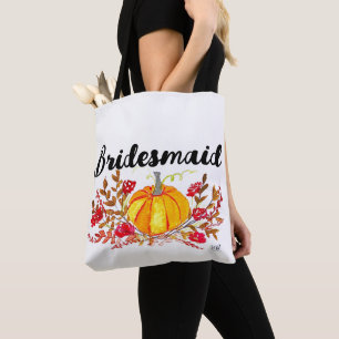 Brautjungfer Herbst Kürbis Floral Herbsthochzeit Tasche