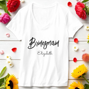 Brautjungfer Hochzeit Brautparty Schwarz Weiß T-Shirt