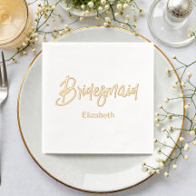 Brautjungfer Hochzeit Gold Weiß