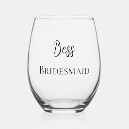 Brautjungfer Hochzeit personalisiert anpassbar Weinglas Ohne Stiel