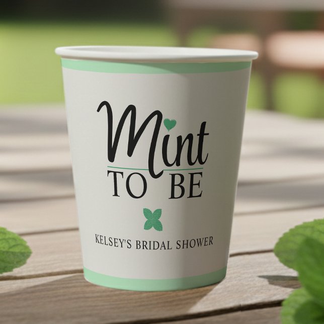Brautjungfer Hochzeitsbrause Pappbecher (Mint to Be Wedding Bridal Shower Paper Cups
)