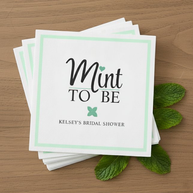Brautjungfer Hochzeitsbrause Serviette (Mint to Be Wedding Bridal Shower Napkins
)