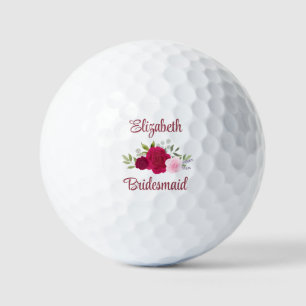 Brautjungfer-Hochzeitsgeschenk Magenta- und rosa R Golfball
