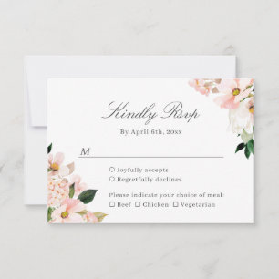 Brautjungfer-Hortensien-Blumen-Hochzeits-RSVP-Kart RSVP Karte