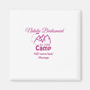Brautjungfer im rosa Camp - Name Datum Jahr Jungge Magnet