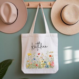 Brautjungfer   Individuelle Wasserfarbe Wildblumen Tragetasche
