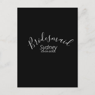 Brautjungfer Junggesellinnenabschied Namen modern Postkarte