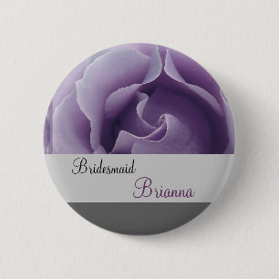 BRAUTJUNGFER Knopf mit LAVENDEL LILA Rose Button