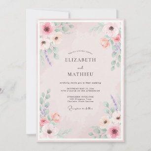Brautjungfer Lavendel Wildblumen-Hochzeit Einladung