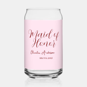 Brautjungfer lila Name Datum rosa Pastell Brautjun Dosenglas