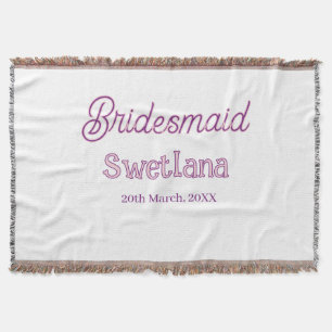 Brautjungfer lila rosa Name Datum Ehrenbrautjungfe Decke