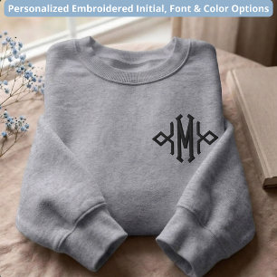 Brautjungfer Luxus individuell Anfangsbuchstabe Besticktes Sweatshirt
