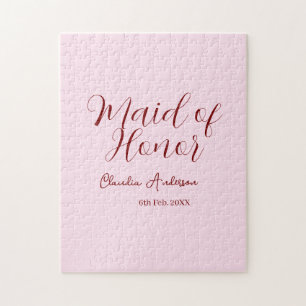 Brautjungfer mauve name datum pink pastell hochzei