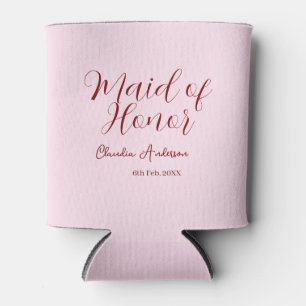 Brautjungfer mauve Name Datum rosa Pastell Braute Dosenkühler