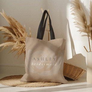 Brautjungfer mit rosa Wasserfarben-Blumen Tasche