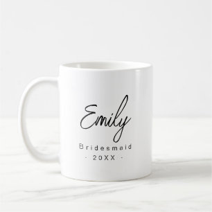 Brautjungfer Modern Elegant Kasse Geschenk Schwa Kaffeetasse