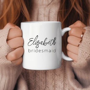 Brautjungfer Moderne Minimalistische Schrift Jungg Kaffeetasse