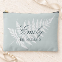 Brautjungfer Name Dusty Blue White Fern Groß