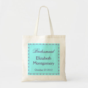 BRAUTJUNGFER Name-Hochzeits-Tasche blau und lila Tragetasche