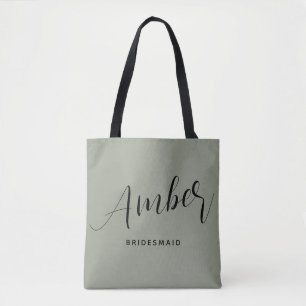 Brautjungfer Name Moderne Schrift Großer Tote Tasche