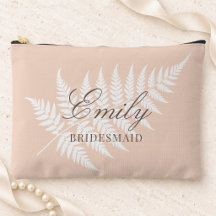 Brautjungfer Name Soft Peach White Fern Groß