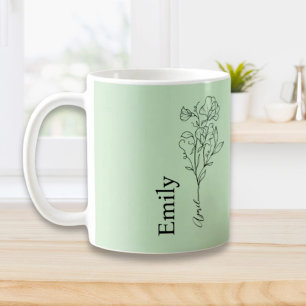 Brautjungfer Name Süße Erbse April Geburtsblume Kaffeetasse